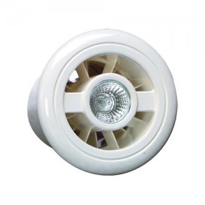 Vent-Axia 453416 Luminair White LuminAir Shower Vent Kit H SELV & Fan Light Bezel 90D Bend 3M Duct