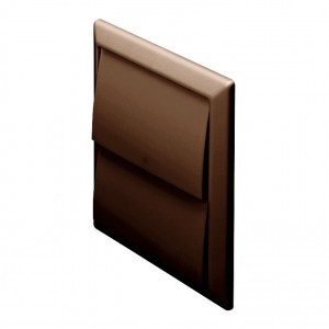 Domus 4900B Domus Brown Gravity Flaps - Round Spigot Wall Outlet  100mm