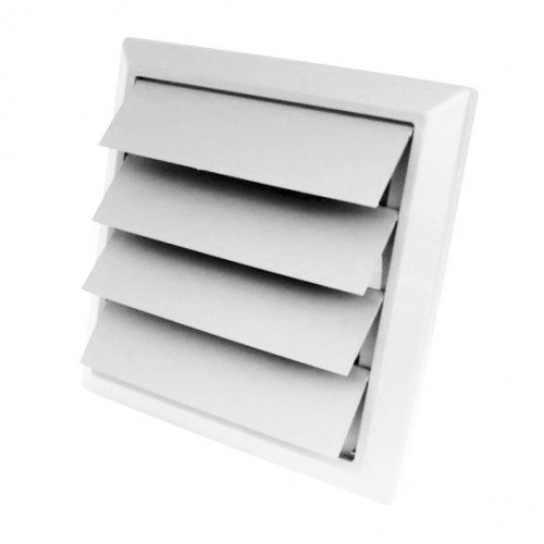 Domus 6900W Domus White Gravity Flaps - Round Spigot Wall Outlet  150mm