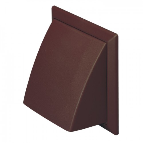 Domus 4902B Brown Cowled External Wall Dut Terminal With Damper Width ...