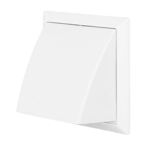 Domus 6902W Domus White Cowled c/w Damper - Round Spigot Wall Outlet  150mm