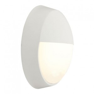 Ansell Lighting AHELED/EW Helder White Polycarbonate LED Circular 4000K Eyelid IP54 Bulkhead c/w Polyc Opal Diffuser & Driver 14W 529lm 240V 215mm