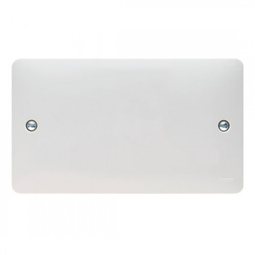 Hager WMP2 Sollysta White Moulded 2 Gang Blank Plate