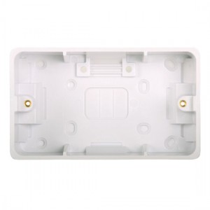 Hager WMPB2/46 Sollysta White Moulded 2 Gang Surface Mouting Box Depth: 46mm