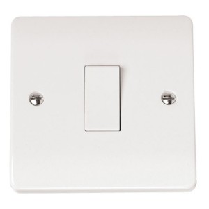 Click CMA010 Mode White Moulded 1 Gang 1 Way Plateswitch 10Ax