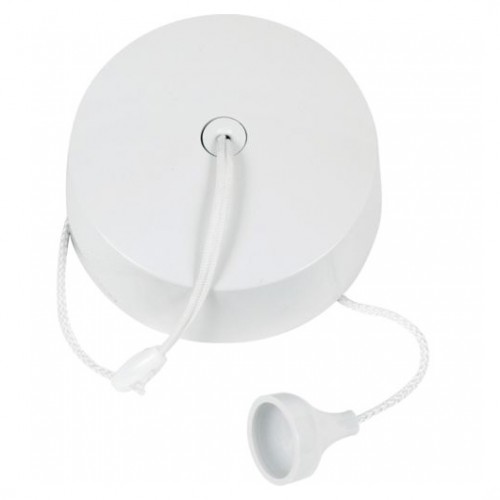 Hager WMCS11 Sollysta White Moulded 1 Way Ceiling Switch With 1.5m Pullcord 6A