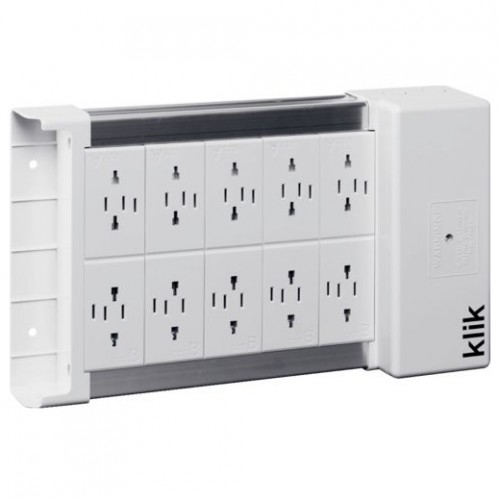 Hager KLDS10 Klik White 10 Way Lighting Distribution Box 6A Width: 388mm | Height: 222mm | Depth: 73mm