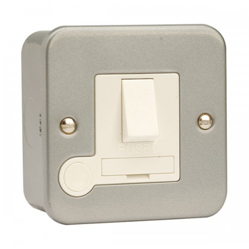 Scolmore CL051 Essentials Metalclad Double Pole Switched Fused Connection Unit With Optional Front Flex Outlet & Mounting Box 13A
