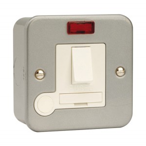 Scolmore CL052 Essentials Metalclad Double Pole Switched Fused Connection Unit With Neon, Optional Front Flex Outlet & Mounting Box 13A