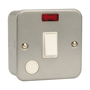 Scolmore CL023 Essentials Metalclad DP Control Switch With Neon, Optional Front Flex Outlet & Mounting Box 20A