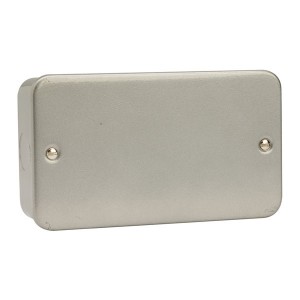 Scolmore CL061 Essentials Metalclad 2 Gang Blank Plate Without Mounting Box