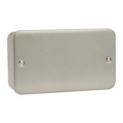 Scolmore CL061 Essentials Metalclad 2 Gang Blank Plate Without Mounting Box