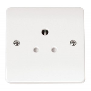 Click CMA038 Mode White Moulded 1 Gang Round Pin Unswitched Socket 5A