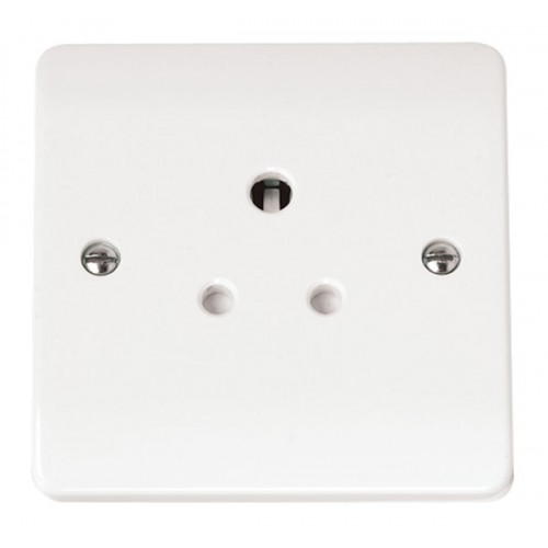 Click CMA038 Mode White Moulded 1 Gang Round Pin Unswitched Socket 5A