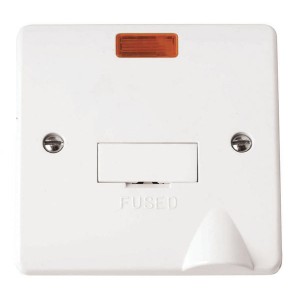 Click CMA053 Mode White Moulded Unswitched Fused Connection Unit With Neon & Base Flex Outlet 13A