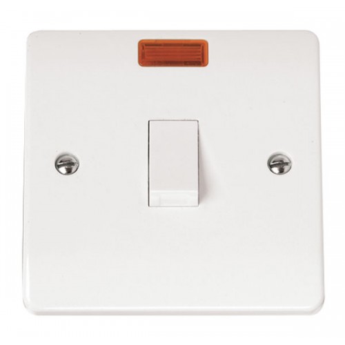 Click CMA623 Mode White Moulded DP Control Switch With Neon 20A