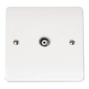 Click CMA158 Mode White Moulded Single Isolated Co-Axial TV Socket