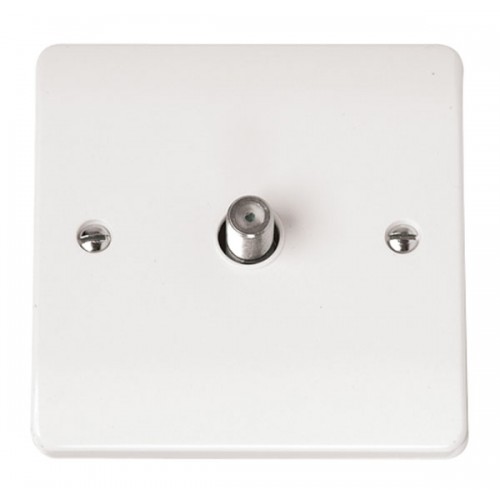 Click CMA156 Mode White Moulded Single F-Type Satellite Socket