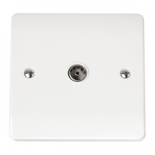 Click CMA065 Mode White Moulded Single Non-Isolated Co-Axial TV Socket
