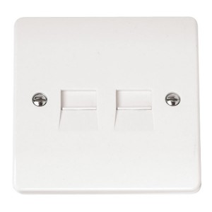 Click CMA127 Mode White Moulded Twin BT Secondary Telephone Socket