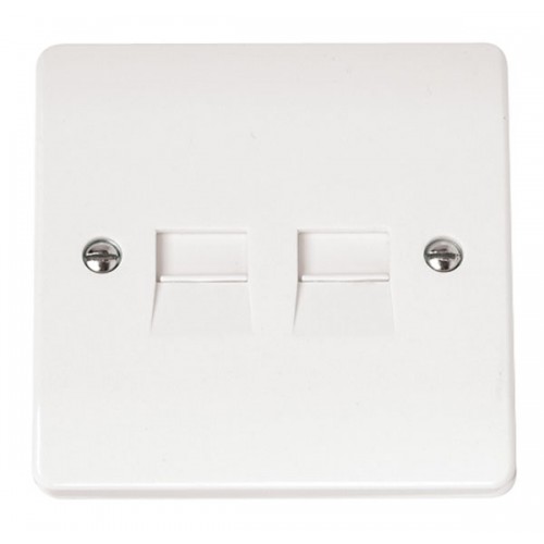 Click CMA127 Mode White Moulded Twin BT Secondary Telephone Socket