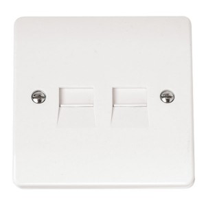 Click CMA122 Mode White Moulded Twin BT Master Telephone Socket