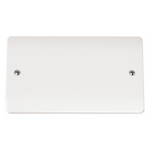 Click CMA061 Mode White Moulded 2 Gang Blank Plate