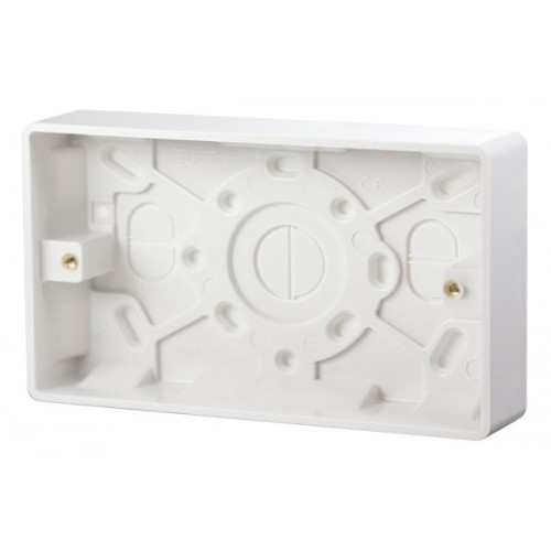 Click CMA082 Mode White Moulded 2 Gang Surface Mounting Box Depth: 25mm