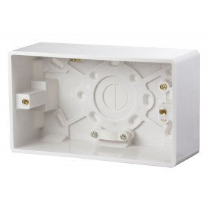Click CMA086 Mode White Moulded 2 Gang Surface Mounting Box Depth: 47mm