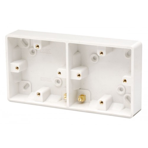 Click CMA089 Mode White Moulded 2 x 1 Gang Dual Surface Mounting Box Depth: 29mm