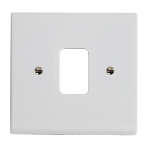 Deta G3301 Slimline White Moulded 1 Gang 1 Module Grid Frontplate