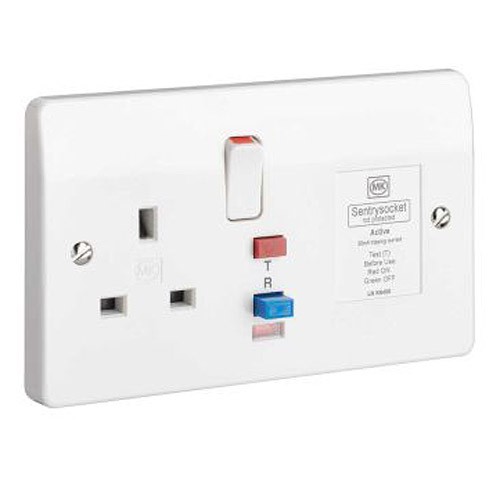 MK Electric K6400WHI Logic Plus White RCD Protected Switch  13A