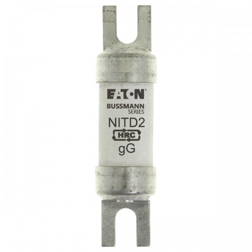 Eaton Bussmann NITD2 BS88, IEC269-1 Industrial HRC Low Voltage Fuse Link With Offset Bolted Tags 2A 550Vac
