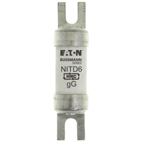 Eaton Bussmann NITD6 BS88, IEC269-1 Industrial HRC Low Voltage Fuse Link With Offset Bolted Tags 6A 550Vac