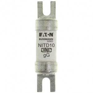 Eaton Bussmann NITD10 BS88, IEC269-1 Industrial HRC Low Voltage Fuse Link With Offset Bolted Tags 10A 550Vac