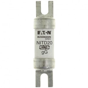 Eaton Bussmann NITD20 BS88, IEC269-1 Industrial HRC Low Voltage Fuse Link With Offset Bolted Tags 20A 550Vac