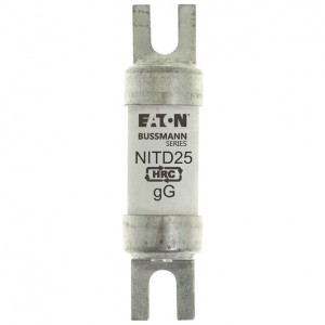 Eaton Bussmann NITD25 BS88, IEC269-1 Industrial HRC Low Voltage Fuse Link With Offset Bolted Tags 25A 550Vac