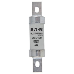 Eaton Bussmann OSD100 BS88, IEC269-1 Industrial HRC Low Voltage Fuse Link With Offset Bolted Tags 100A 550Vac