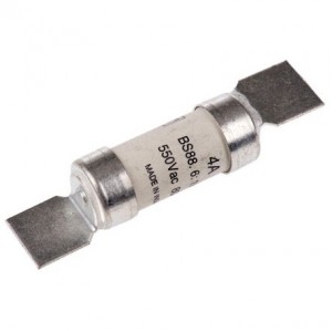 Eaton Bussmann NSD4 BS88, IEC269-1 Industrial HRC Low Voltage Fuse Link With Offset Blade Tags 4A 550Vac DiaØ: 14mm | Length: 59mm
