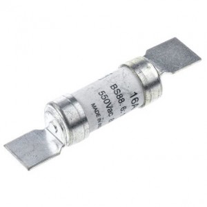 Eaton Bussmann NSD16 BS88, IEC269-1 Industrial HRC Low Voltage Fuse Link With Offset Blade Tags 16A 550Vac DiaØ: 14mm | Length: 59mm