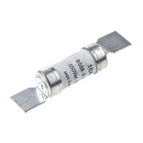 Eaton Bussmann NSD16 BS88, IEC269-1 Industrial HRC Low Voltage Fuse Link With Offset Blade Tags 16A 550Vac DiaØ: 14mm | Length: 59mm