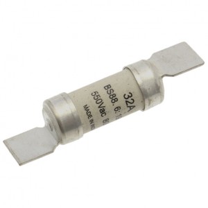 Eaton Bussmann NSD32 BS88, IEC269-1 Industrial HRC Low Voltage Fuse Link With Offset Blade Tags 32A 550Vac DiaØ: 14mm | Length: 59mm