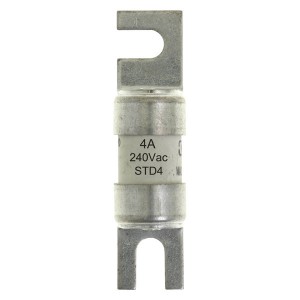 Eaton Bussmann STD4 BS88, IEC269-1 Street Lighting Low Voltage Fuse Link With Offset Blade Tags 4A 240Vac DiaØ: 12mm | Length: 47mm