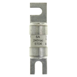 Eaton Bussmann STD6 BS88, IEC269-1 Street Lighting Low Voltage Fuse Link With Offset Blade Tags 6A 240Vac DiaØ: 12mm | Length: 47mm
