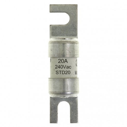 Eaton Bussmann STD20 BS88, IEC269-1 Street Lighting Low Voltage Fuse Link With Offset Blade Tags 20A 240Vac DiaØ: 12mm | Length: 47mm