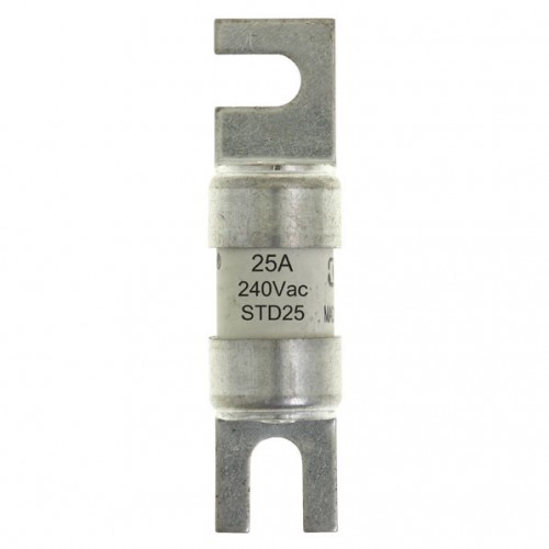 Eaton Bussmann STD25 BS88, IEC269-1 Street Lighting Low Voltage Fuse Link With Offset Blade Tags 25A 240Vac DiaØ: 12mm | Length: 47mm