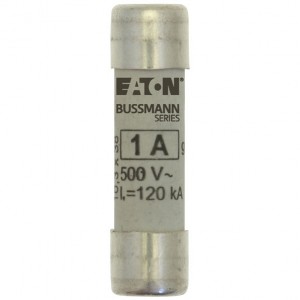 Eaton Bussmann C10G1 IEC60269 Class gG Cylindrical Industrial Fuse 1A 500V DiaØ: 10mm | Length: 38mm