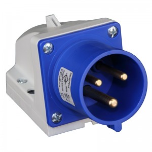 Lewden PM32/781K Blue Plastic 2P+E 6H Surface Mounted Appliance Inlet IP44 32A 240V