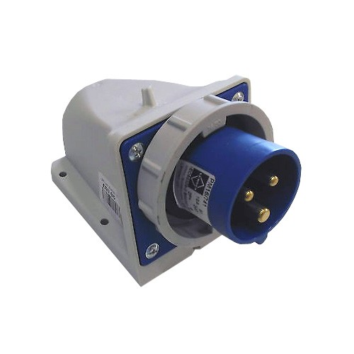 Lewden PM16/741 Blue Plastic 2P+E 6H Surface Mounted Appliance Inlet IP67 16A 240V