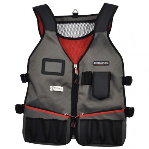 CK Tools MA2729 Magma Black Technicians Tool Vest With Red Trim